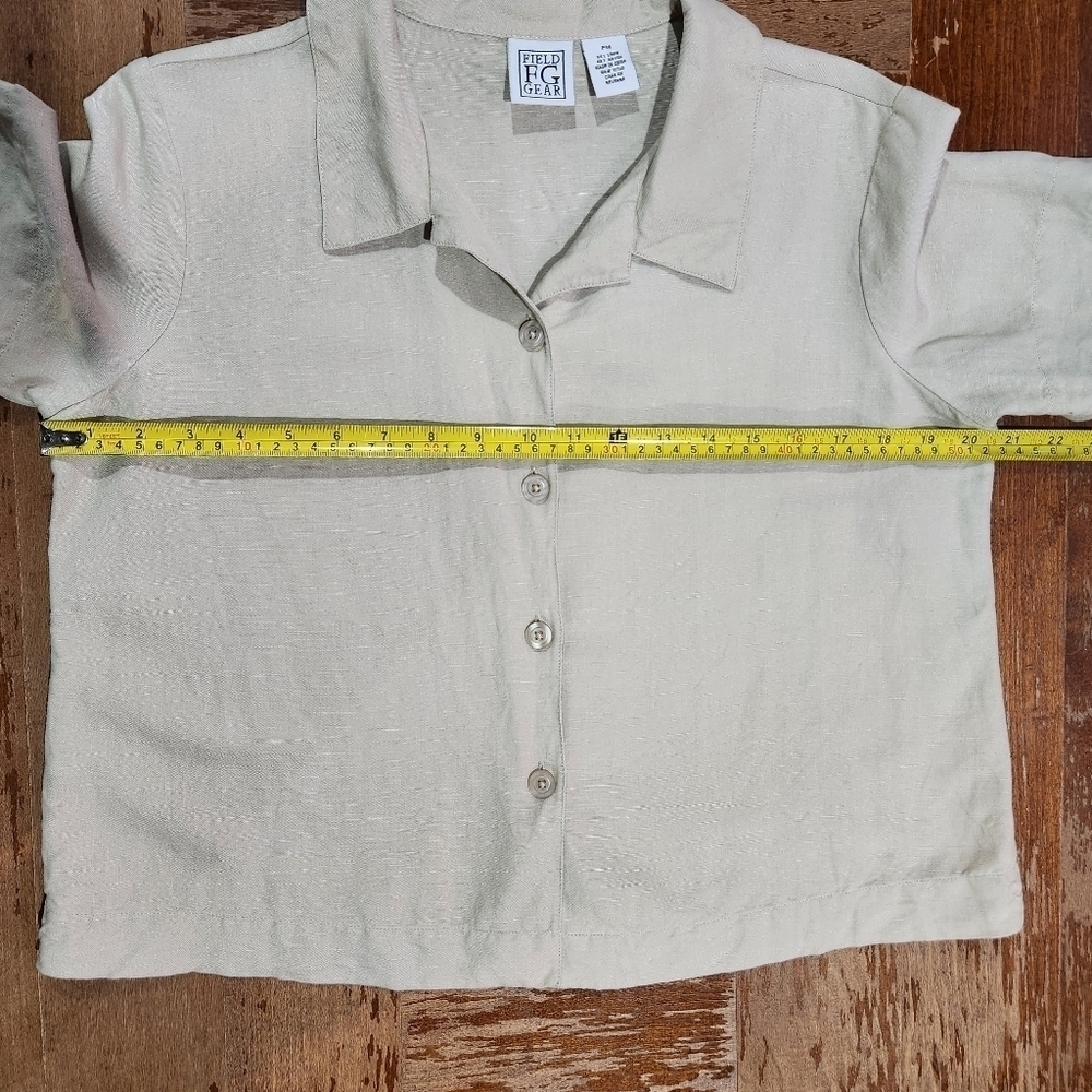 Field Gear Women's 2 pc Linen Blend Short Sleeve Blouse & Pants Size PM - Picture 4 of 12